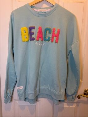 Simply Southern ‘Beach’ Light Blue Sweatshirt